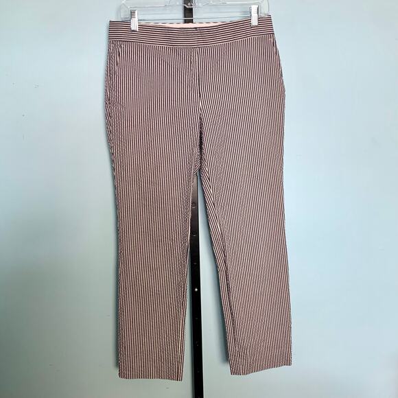 Ann Taylor Seersucker Devin Fit Ankle Pant Size 2 - Picture 2 of 7
